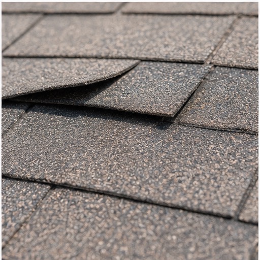 Missing shingles on a residential roof