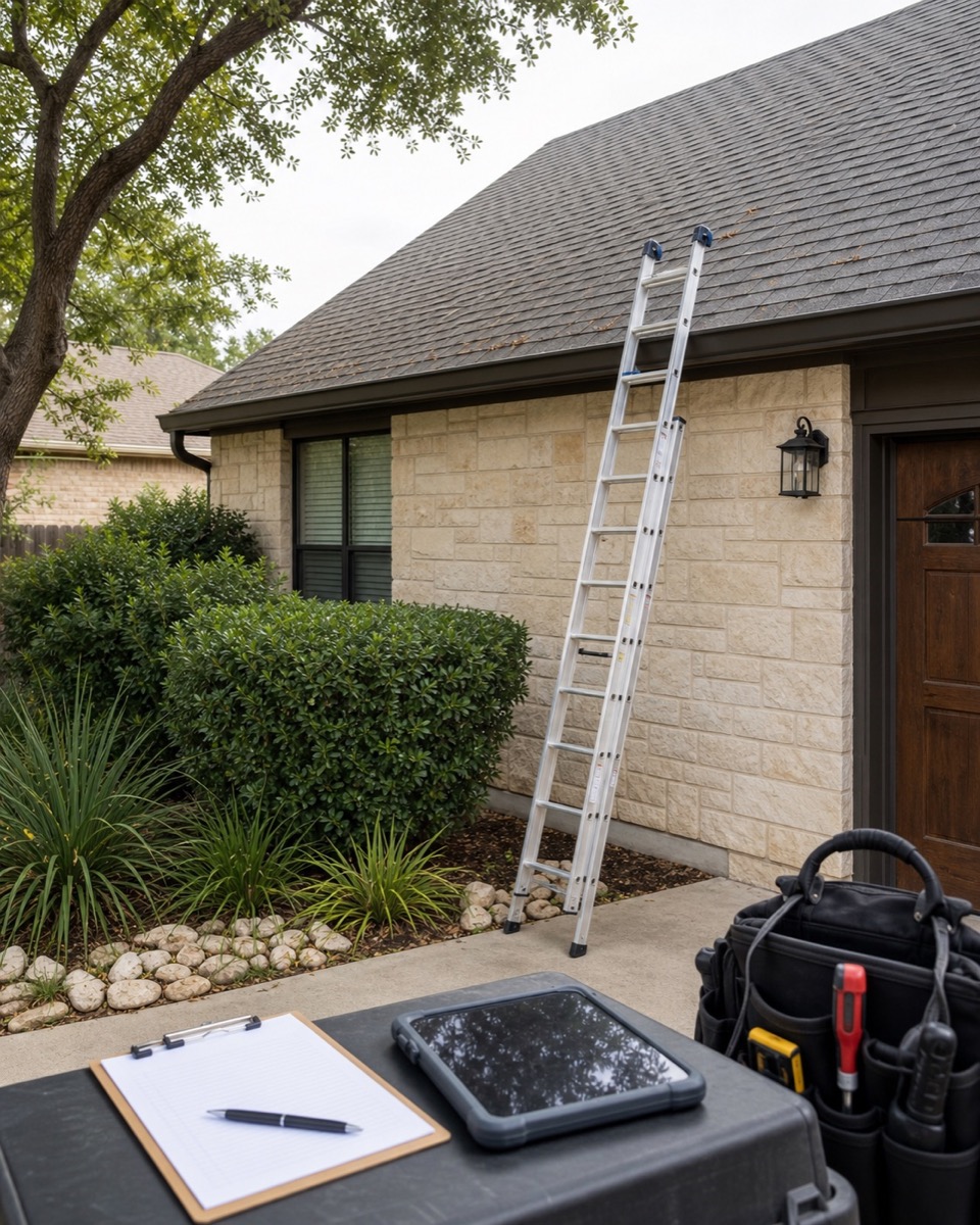 Roof inspection on a residential home